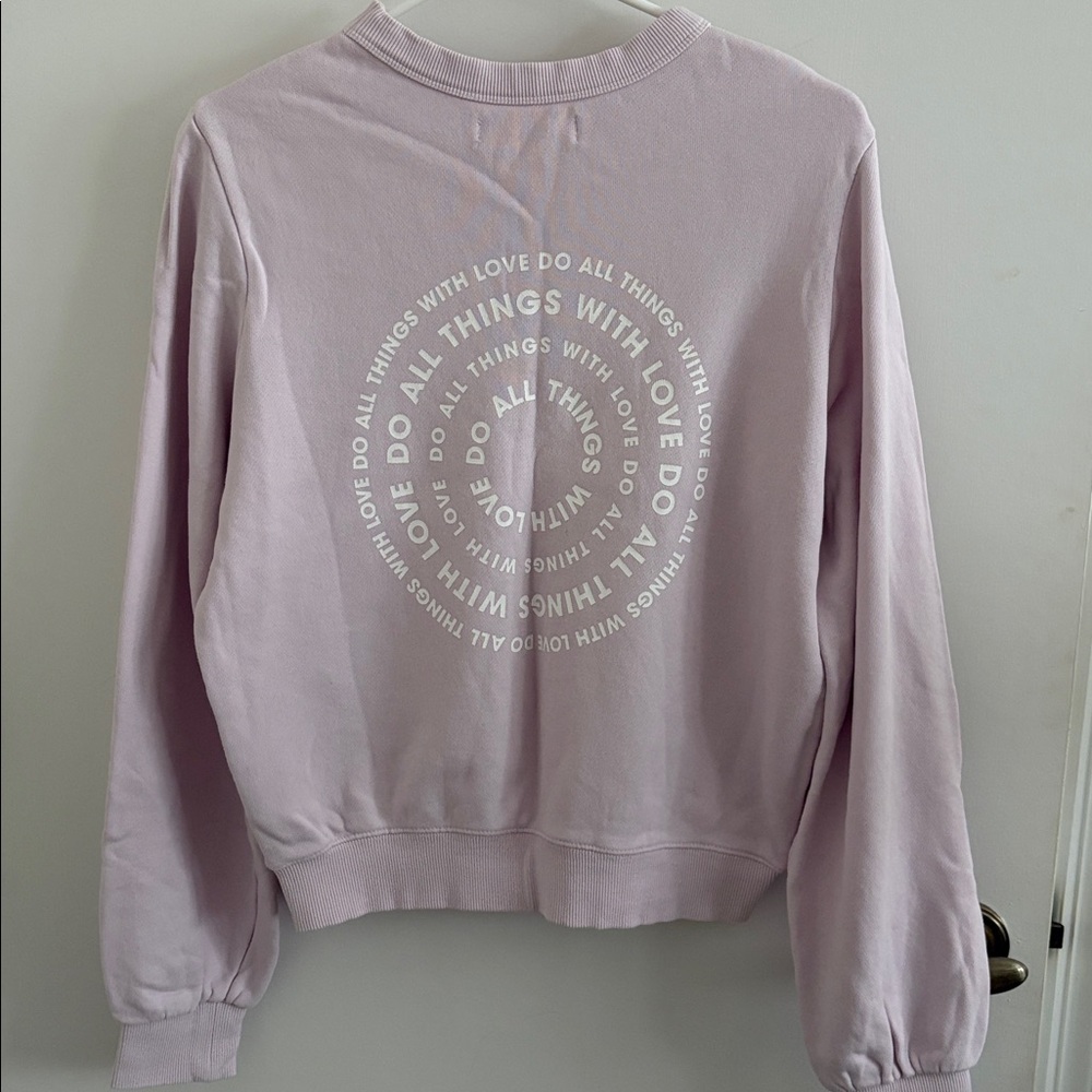 Lavender “do all things with love” Spiritual Gangster Crewneck Sweatshirt - Picture 2 of 4